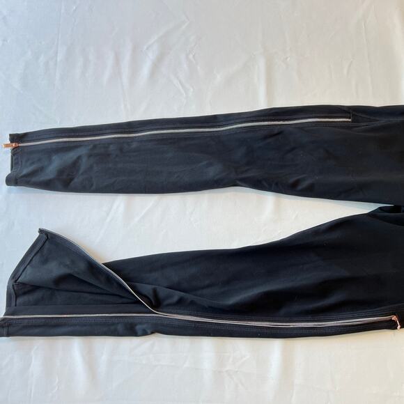 Athleta Side Zip Leggings Black with Rose Gold Hardware Women's M - Picture 7 of 13